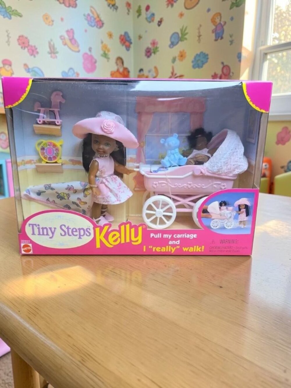 Tiny Steps Kelly Pull-My-Carriage Doll 1998 Barbie